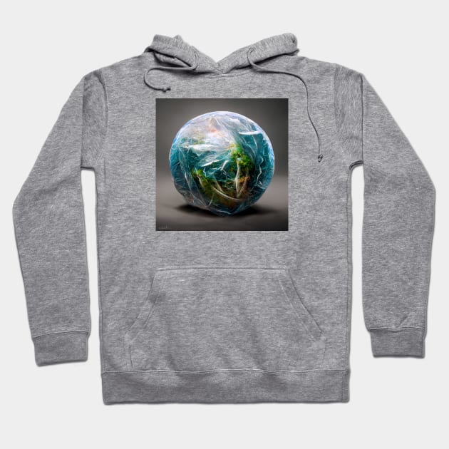 Earth Wrapped in a Plastic Bag Hoodie by benheineart